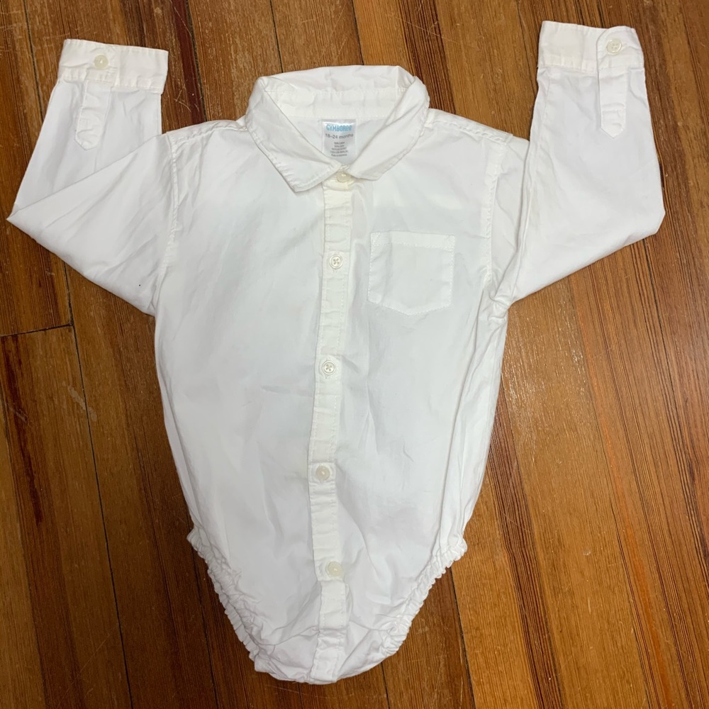 Gymboree white dress shirt onesie